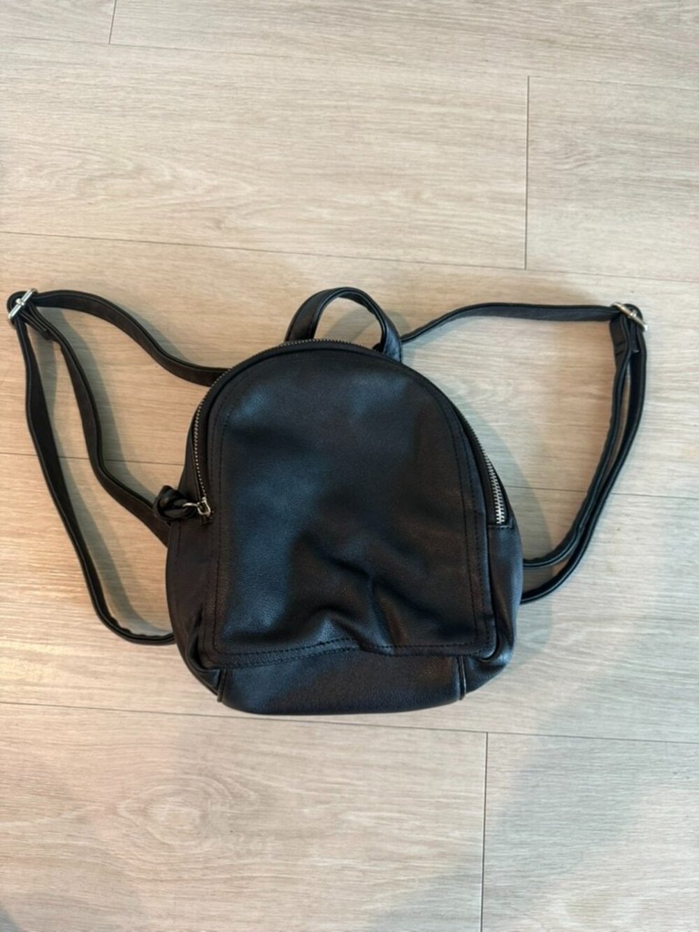 Mossimo Black Faux Leather Mini Backpack